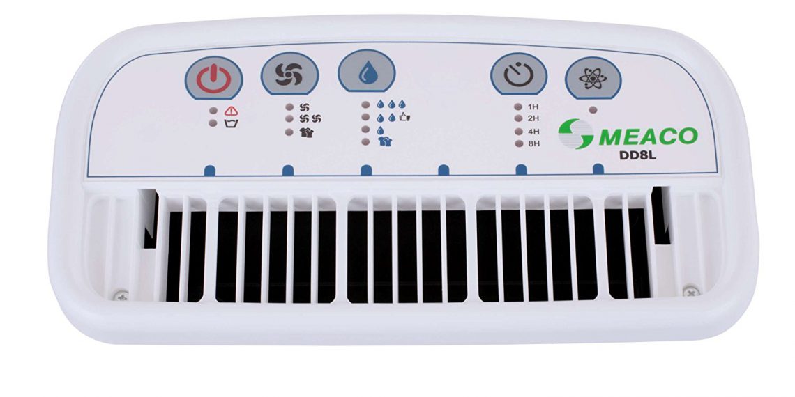 Meaco Portable Dehumidifier DD8L - Compact Desiccant Dehumidifier - Best For Small Homes & Spaces - Prevent Condensation, Mould & Damp - 18 X 35 X 50 Cm White